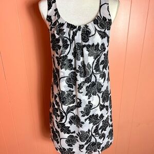 White House Black Market Monochrome Floral Dress